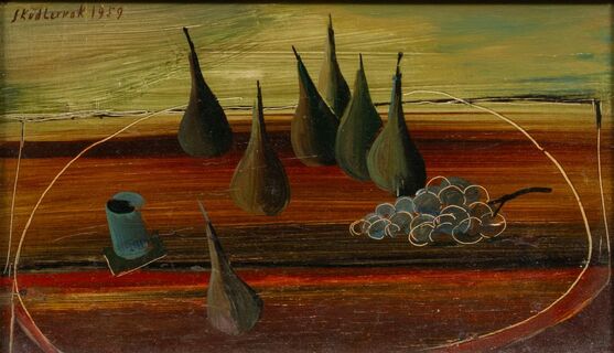 Horst Skodlerrak - Still life with figs and grapes