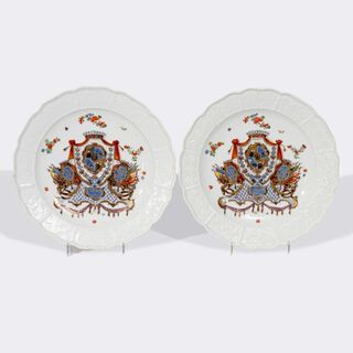  - Pair of plates from the dinner service for Field Marshal Burchard Christoph von Münnich