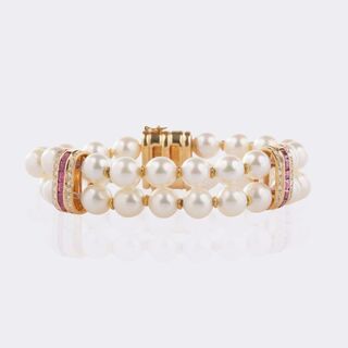  - Rubin Diamond Pearl Bracelet