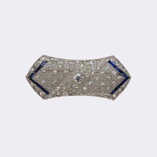  - Art déco Diamond Sapphires Brooch