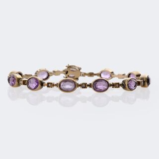  - Art Nouveau Amethyst bracelet with Seed Pearls