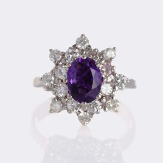  - Amethyst Diamond Ring
