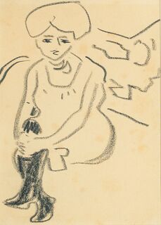 Ernst Ludwig Kirchner - Seated with black Stockings