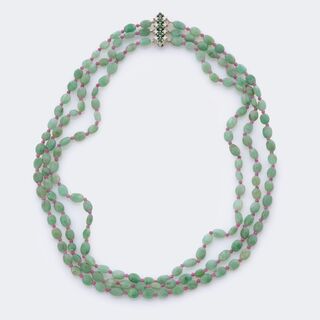  - Fine Coloured Emerald Ruby Necklace 'Vert et Rouge'
