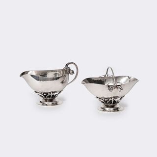 Georg Jensen - Sugar bowl and creamer No 235 B