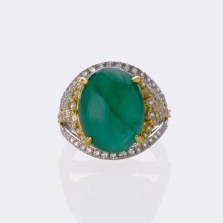  - Emerald Diamond Cocktailring