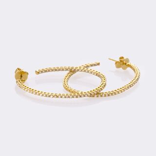  - Pair of oval Hoop Diamond Earrings