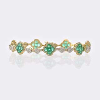 - Emerald brilliant bracelet 'cloverleaf'