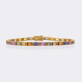  - Multicoloured Rainbow Sapphire Bracelet with Diamonds