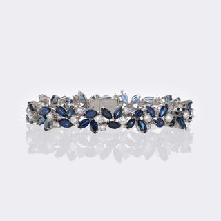  - French Vintage Sapphire Diamond Bracelet