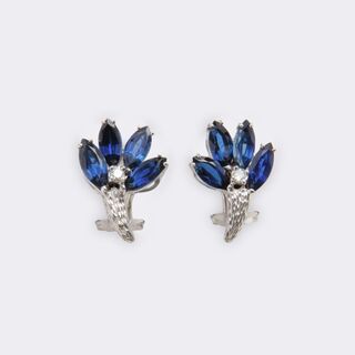  - Pair of Sapphire Diamond Earrings