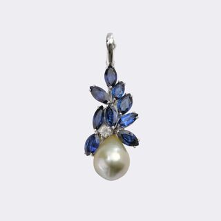  - Sapphire Pearl Diamond Pendant