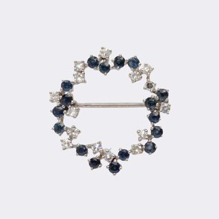  - Small Blue Topaz Diamond Brooch