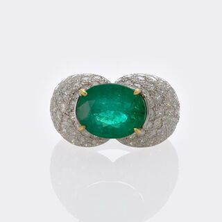  - Emerald Diamond Cocktailring