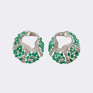  - Pair of Emerald Diamond Earrings