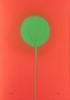 Otto Piene - Green on Red
