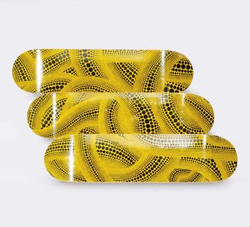 Yayoi Yayoi Kusama - Limited Skateboards 'Yellow Trees (Triptych)' Yayoi Kusama x MoMA Edition