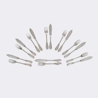 Horsens Sølvvarefabrik - Extensive dining cutlery 'Karina' for 8 persons