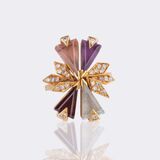 Multicolor Gemstone Ring with Diamonds - image 1