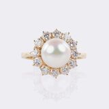 Pearl Diamond Ring - image 1