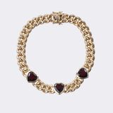 Gold curb bracelet with garnet trim 'Heart' - image 1