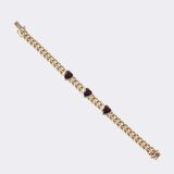 Gold curb bracelet with garnet trim 'Heart' - image 2