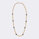 Classic Curbchain with Sapphire Cabochons - image 1