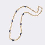 Classic Curbchain with Sapphire Cabochons - image 2