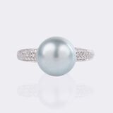 Tahiti Pearl Diamond Ring - image 1