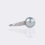 Tahiti Pearl Diamond Ring - image 2
