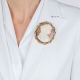 Large antique Cameo Brooch 'Bacchantin' - image 3