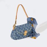Mini Pleaty Bag 'Monogram Denim' With Matching Twilly - image 2