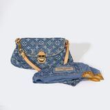 Mini Pleaty Bag 'Monogram Denim' With Matching Twilly - image 5