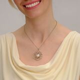 Art Nouveau Pearl and Diamond Pendant - image 3
