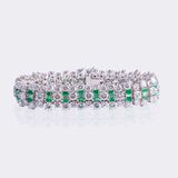 High-Carat Diamond Emerald Bracelet - image 1