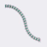 High-Carat Diamond Emerald Bracelet - image 3