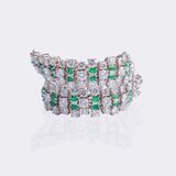 High-Carat Diamond Emerald Bracelet - image 4