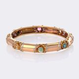 Gemstone Gold Bangle with filigree Ornaments - image 2