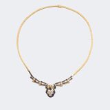 Sapphire Diamond Necklace - image 2