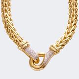 Gold Necklace with Diamond Clasp - image 1
