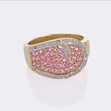 Pink Sapphire Diamond Ring - image 1