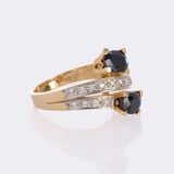 Sapphire Diamond Cross Over Ring - image 2