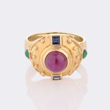 Ruby Emerald Sapphire Ring - image 1