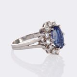 Natural Sapphire Ring with Diamonds - image 2