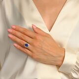 Natural Sapphire Ring with Diamonds - image 3