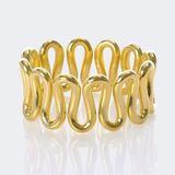 Gold bangle 'Wave' - image 1