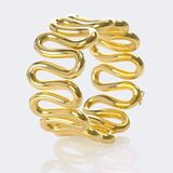 Gold bangle 'Wave' - image 3