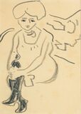 Seated with black Stockings - image 1