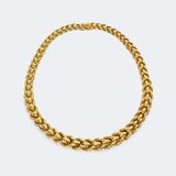 Gold Necklace with Braided Design
