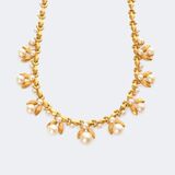 Gold Necklace with Pearls - image 1
